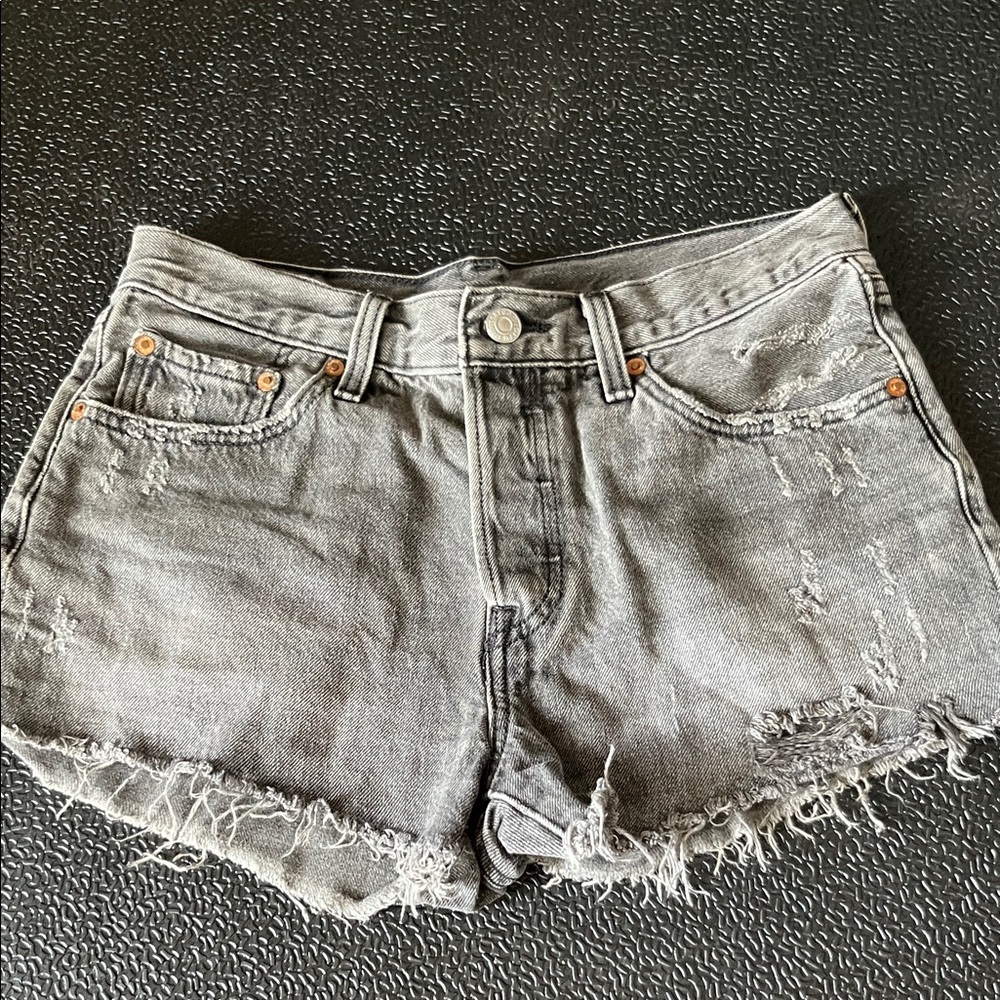 Levi's Gray Distressed Jean Shorts